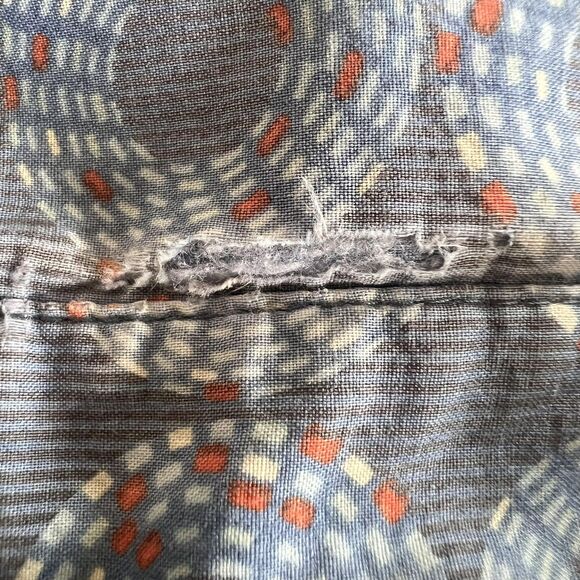 Tori Richard Shirt Mens XL Blue Cotton Button Up Short Sleeve Geometric Hawaiian - Picture 10 of 14